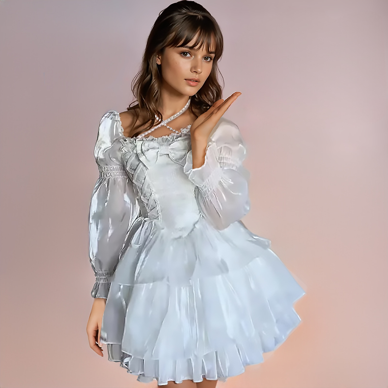 Lolita-Kleid, süßes Kleid, japanisches Kleid, weißes Kleid